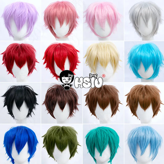 Special Offer Cosplay Wig Multi color Fiber synthetic wig 30cm Short Wig 「HSIU 」30cm short Wig brand wig cap