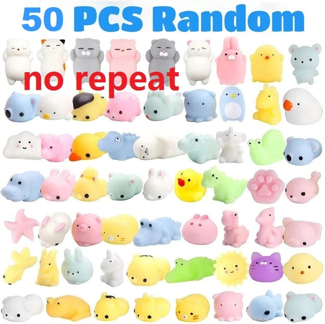 50-5PCS Kawaii Squishies Mochi Anima Squishy Toys For Kids Antistress Ball Squeeze Party Favors Stress Relief Toys For Birthday