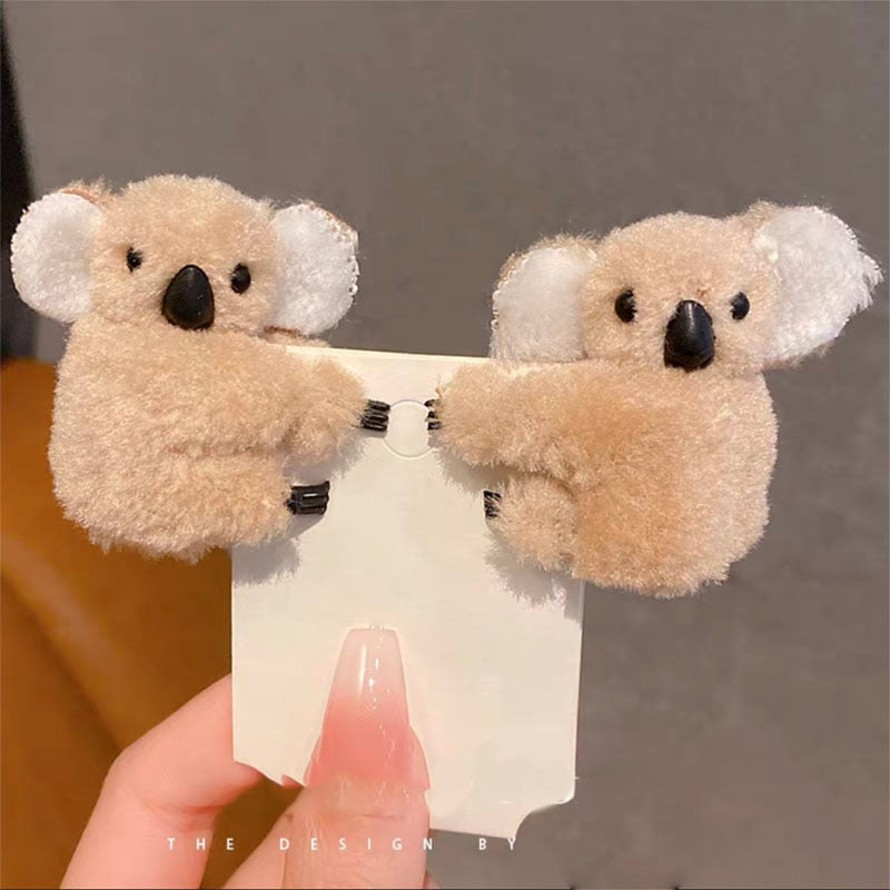 Plush Koala Bear Hair Decoration Hair Clips Hairpins Cute Animal  hair Claw Clip for Girls Headwear Koala Barrettes Accessories