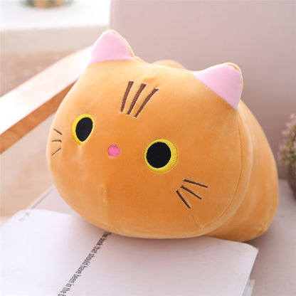 Plushies 25/100cm Cute Soft Cat Plushies Pillow Sofa Plush Cushion Kawaii Toy Stuffed Cartoon Animal Doll for Kids Baby Girls Lovely Gift