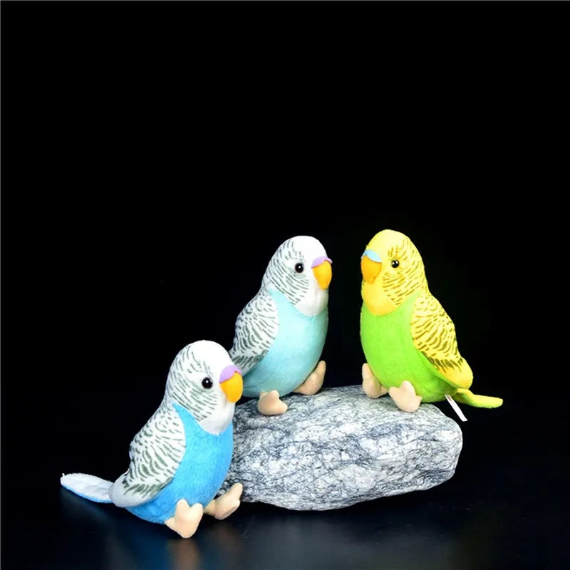 Parrot Plush Toy Parakeet Bird Stuffed Animal Budgerigar Plushies Pink Blue Yellow Green Soft Doll Home Decor Kids Birthday Gift