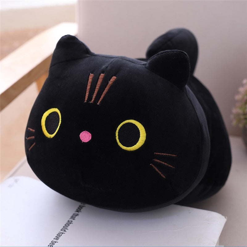 Plushies 25/100cm Cute Soft Cat Plushies Pillow Sofa Plush Cushion Kawaii Toy Stuffed Cartoon Animal Doll for Kids Baby Girls Lovely Gift