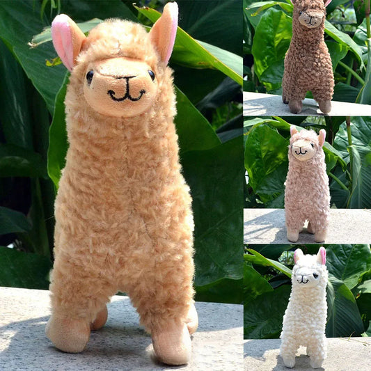 Llama Stuffed Animal 23cm Alpaca Plush Toys Plushies Fluffy Cute Kawaii Soft Doll Room House Decor Kids Girl Childrens Birthday Christmas Gift