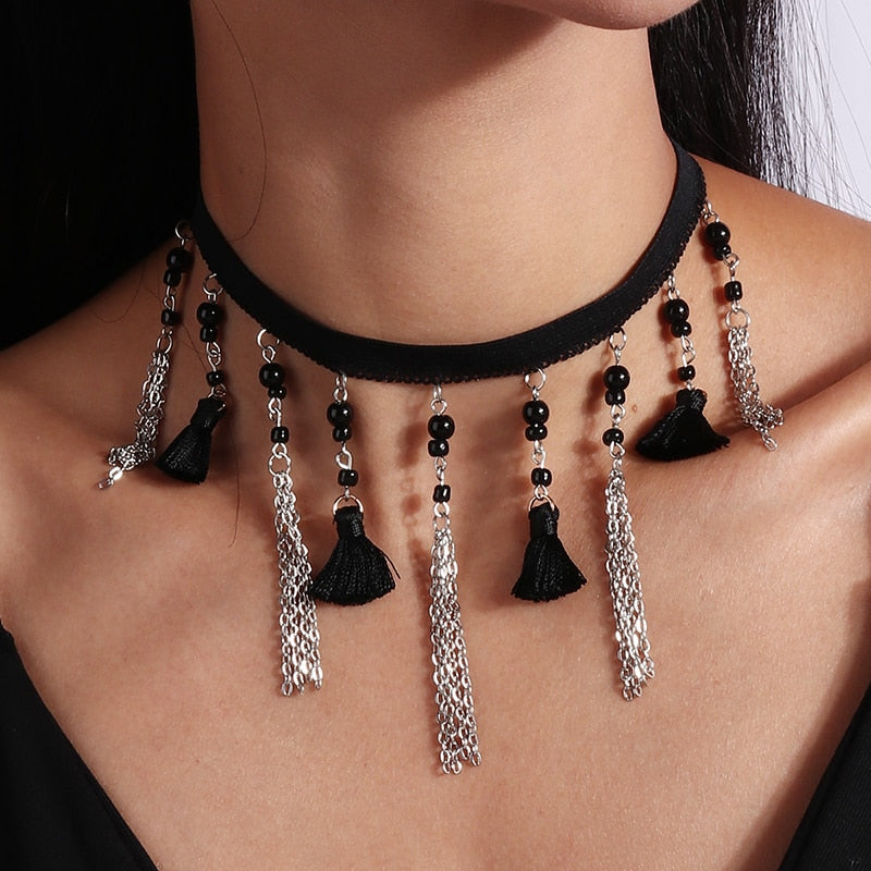 Fashion Black Velvet Chokers Necklaces Punk Style Statement Crystal Love Hearts Necklace For Women Party Jewelry