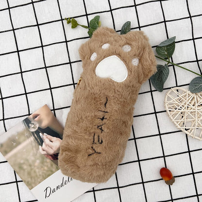 1 Piece Kawaii Cute Cartoon Cat Paw Pen Pencil Bag School Office Supplies Stationery Makeup Pouch Cosmetics Case
