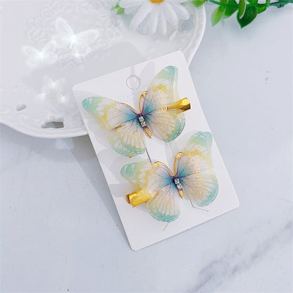 2PCS New Fashion Temperament Butterfly Baby Girls Hairpins Cute Hair Clips Kids Headwear Children Hair Accessories