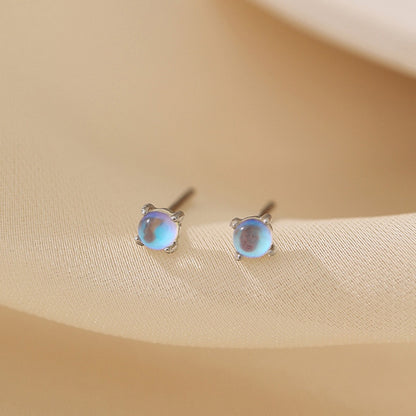 Fashion Astronaut Star Moon Stud Earrings Women Silver Color Zircon Asymmetric Lovely Mini Ear Pierced Studs Party Jewelry Gifts