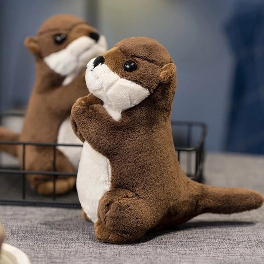 Kawaii Otter Plushie Loutre Plush Toys Stuffed Appease Baby Animal Doll Pillow Christmas Birthday Party Gift Room Decor