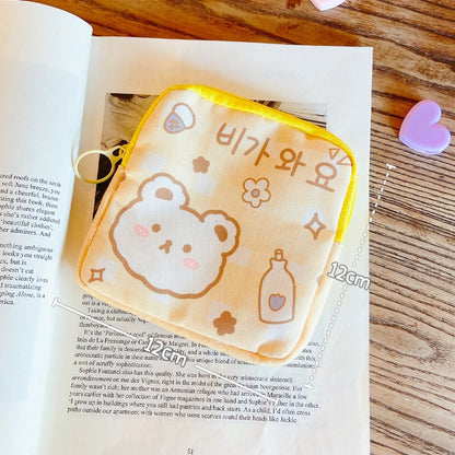 Cute Large Capacity Sanitary Napkin Storage Bags Cartoon Rabbit Bear Girls Physiological Period Tampon Organiser Bag Mini Bag