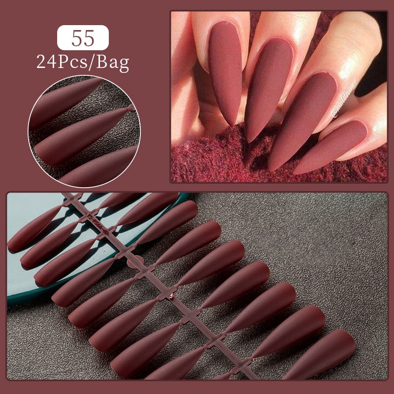 24pcs Sweet Summer Fake Nails Patches Pink Glitter Nude Press on Nails Women Wearable Nail Art Stickers Full Finished False Nail