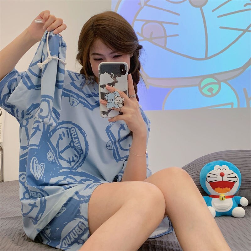 Cinnamoroll Kuromi Pajamas Sanrio Anime Kawaii Summer Simple Fashion Delicate Cute Casual Loose Comfortable Soft Girly Set