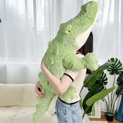 Soft Crocodile Plush Toy Fluffy Full Stuffed Animal Pillow Doll Jungle Green Giant Alligator Sofa Cushion Kids Birthday Gift