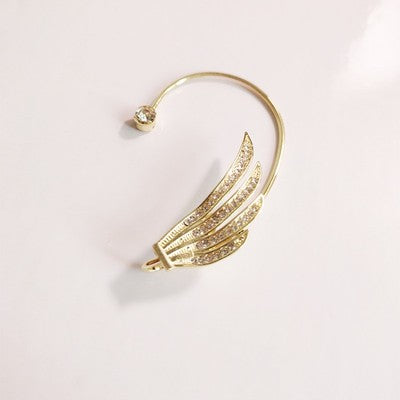 Korean Elf Butterfly Ear Cuff Without Piercing Clip Earrings for Women Elegant Sparkling Zircon Crystal Ear Clip Wedding Jewelry