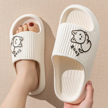 Summer Slippers Bathroom Platform Non-Slip Home Bear Cartoon Flip Flops Beach Women Slipper Sandals Slides Indoor Outdoor