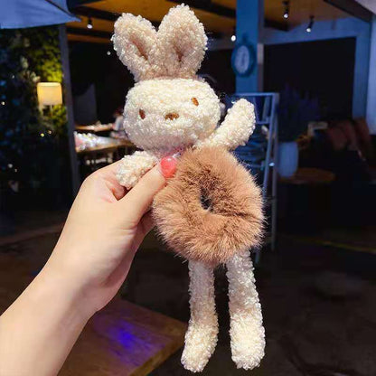 New Children Girls Cute Cartoon Panda Cat Rabbit Plush Elastic Hair Bands Hair Decorate Scrunchie Fashion Women Hair Accessories