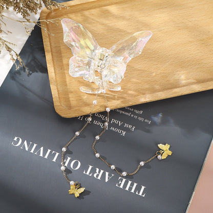 Butterfly Hairpins New Korean Yarn Elegant Metal Tassel Long Hair Clips For Women Hanfu Antique Party Hair Accessories