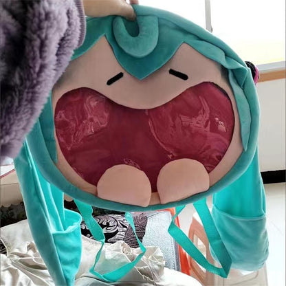 Kawaii Hatsune Miku Cartoon Shoulder Bag Painful Packet Cute Anime Girl Plush Backpack Knapsack Student Bag Kids Gifts Toys