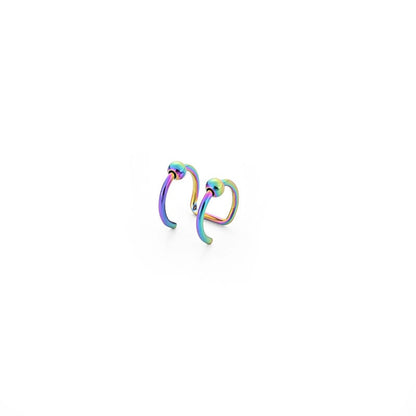 1pcs Women Lips Rings Medical Titanium Steel Fake Nose Ring Septum Piercing Clip on Mouth Ring Fake Piercing Body Clip Hoop