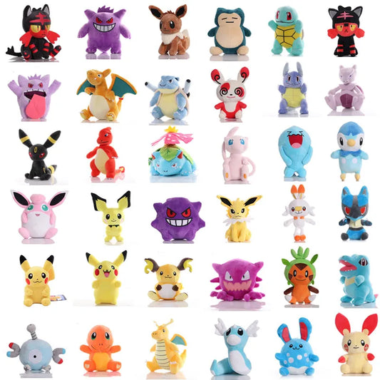 New 15-35cm Pokemon Anime Figure Plushie Pikachu Charizard Mew Eevee Mewtwo Litten Blastoise Gengar Pet Stuffed Dolls Toys Gifts