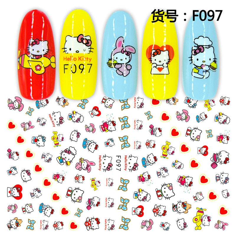 Cute Anime Character Series Nail Stickers Nail Art Supplies Disney Mickey Stitch Donald Duck 3D Stickers Nail Art Decorations