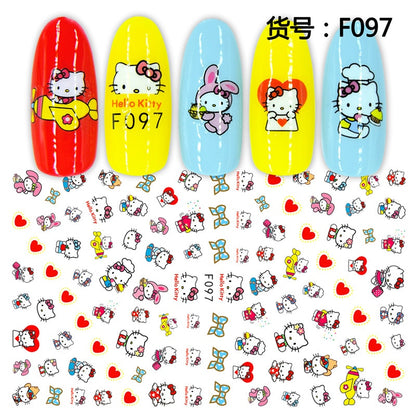 Cute Anime Character Series Nail Stickers Nail Art Supplies Disney Mickey Stitch Donald Duck 3D Stickers Nail Art Decorations