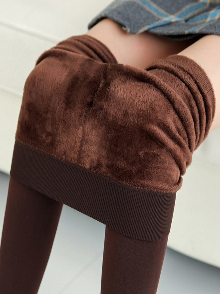 Trend Knitting Casual Winter New High Elastic Thicken Lady's Leggings Warm Pants Skinny Pants For Women