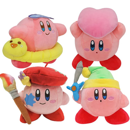 Kawaii Kirby Plush Link Sword Yellow Blue Green Painter Waddle Dee Heart Stuffed Plush High Quality Video Game Toys Christmas Birthday Gift for Children