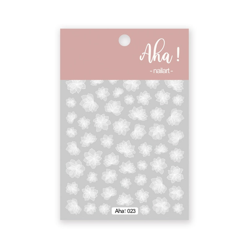 1Sheet Korean White Cloud Blue Nail Art Sticker 3D Star Moon Decal Pure Twilight Self-adhesive Manicure Slider Accessories RE#53
