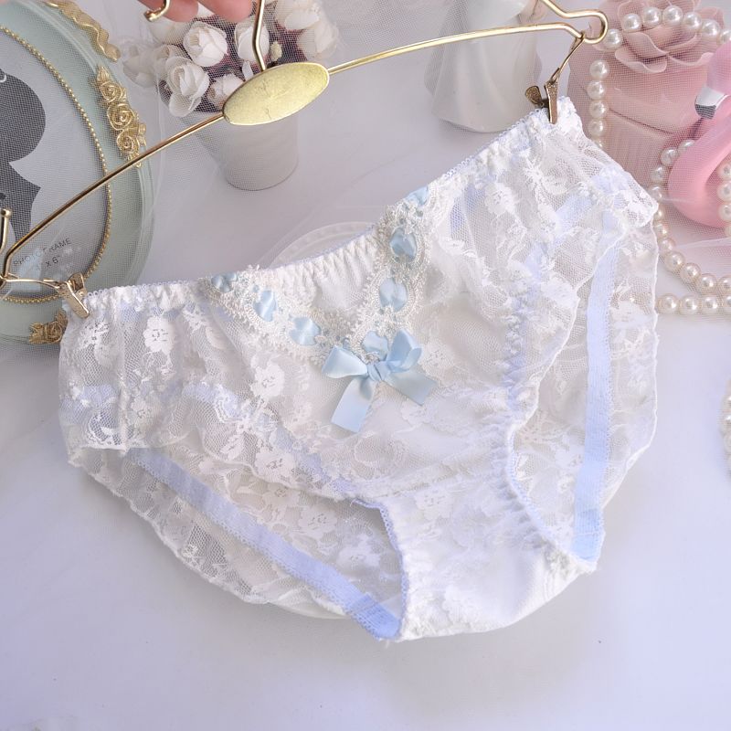 Cotton Ruffle Cute Lovely Sweety Girl Panties Bow Japanese Princess Style High Elasticity Breathable Women Underwear Breifs