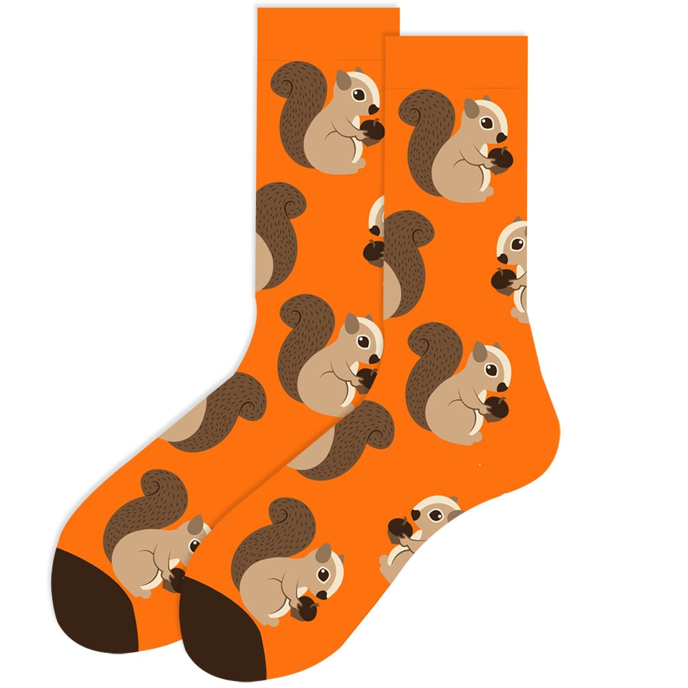 Cute Women Socks Cartoon Animal Food Fruit Socks  Kawaii Funny  Trendy Socks Happy Harajuku Casual Socks Autumn Spring Stocking