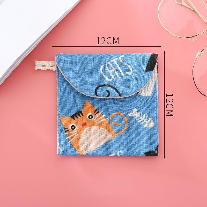 Women Tampon Storage Bag Cute Waterproof Sanitary Pad Organizer Bag Lipstick Key Earphone Data Cables Coin Purse Storage Bag