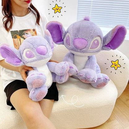 Kawaii Disney Lilo and Stitch Purple Plush Plushie Valentine Cute Soft Pixar Stich Dolls Stuffed Angel Toys for Children Gift