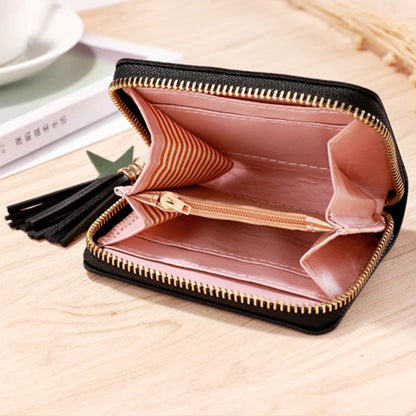 1PC Women Small Wallet Ladies Mini Tassel Wallet Cute Girl Short Zipper Lovely Pu Leather Coin Purse Female Hand Wallet Purse