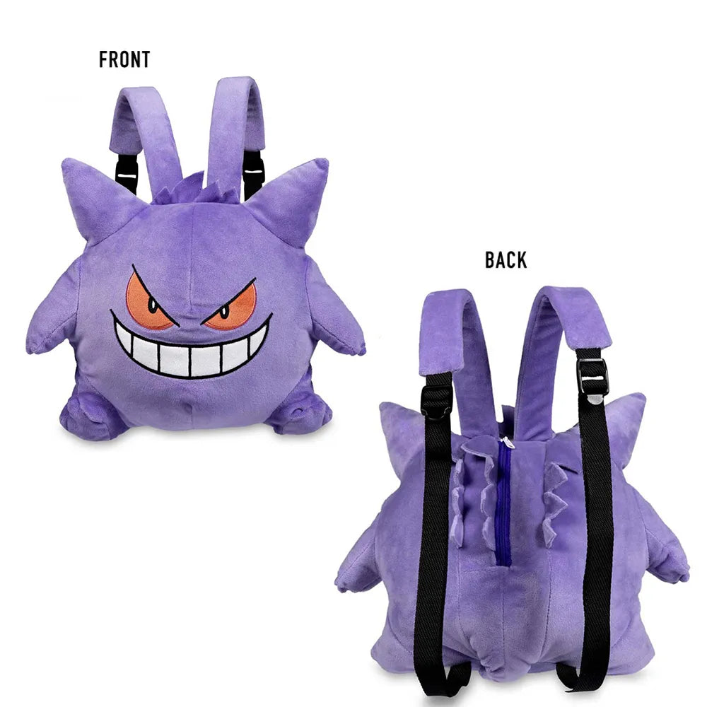 Kawaii Pokemon Gengar Backpack Plush Bag Cosplay Student Cartoon School Bag For Kids Birthday Gift