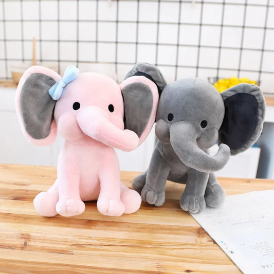Elephant Stuffed Animal 25cm Graduation Gift Plush Toys Baby Plushies Pink Gray Blue Purple Room Decor Soft Dolls Cute Kawaii Child Kids Birthday Gift