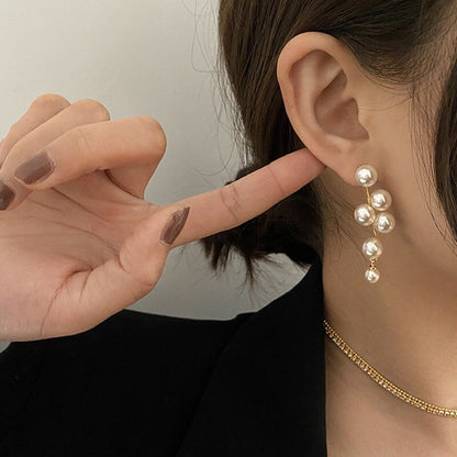New Korean Design Trendy Sweet Cute Pearl Stud Earrings for Women Fashion Chic Big Elegant Earring Party Jewelry