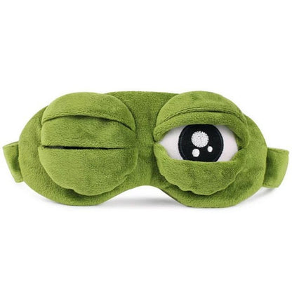 Pepe The Frog Winking Sleep Eye Mask Cover Sad Frog Meme Soft Plush Funny Gift