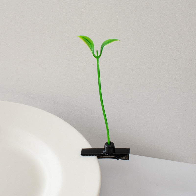 1PC Funny Show Bean Sprout Bobby Hairpin Flower Plant Hair Clips For Kids Girls Women Hair Styling Tool