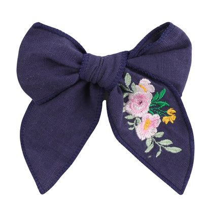 Fashion Embroidery Bows Hair Clips Solid Hairpins For Girls Handmade Ribbon Barrettes Kids Butterfly Hair Pin Korean Headwear