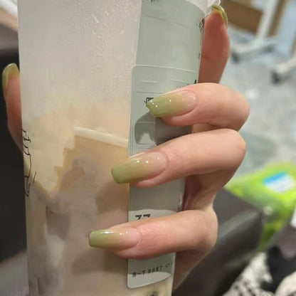 24Pcs Ballerina False Nails with Glue Short Nail Beauty Tools Press on Fake Nails Full Cover Artificial Nails Tips Manicure