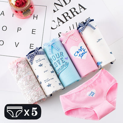 M-2XL Women's Underwear Cute Cotton Panties Briefs For Girl Ladies Lingerie Cartoon Girls Pink Pantys Underpants Thongs