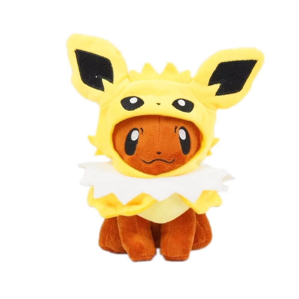 Eevee Plush Toy 7 Styles Pokemon 8" Poncho Wearing Umbreon Espeon Jolteon Vaporeon Sylveon Flareon Dress-Up Eeveelutions Plushie Doll Stuffed Animal Toys