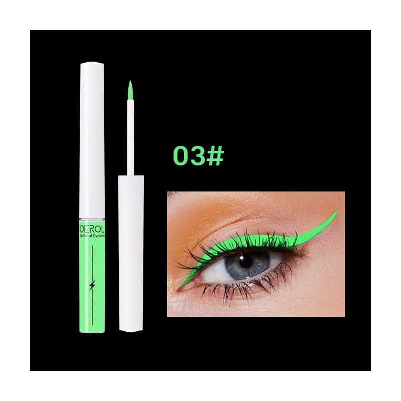 Luminous UV Light Neon Eyeliner Pen Eyes Makeup Red Waterproof Yellow Purple Red Color Liquid Eye Liner Pencil Make Up Cosmetics