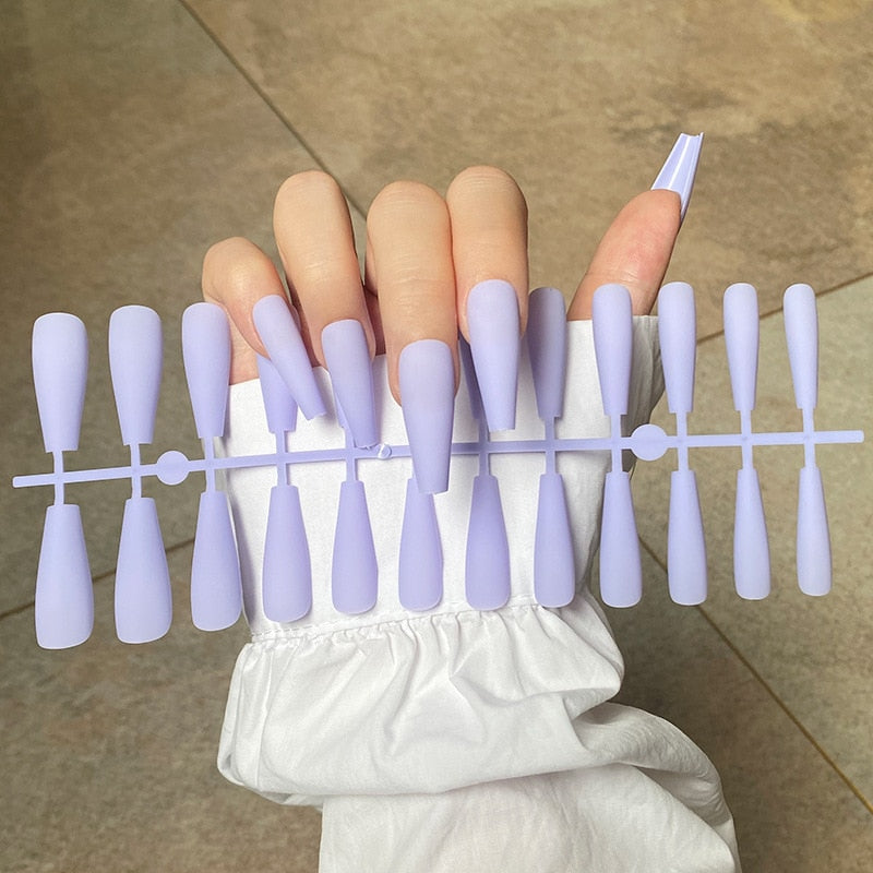 24pcs Sweet Summer Fake Nails Patches Pink Glitter Nude Press on Nails Women Wearable Nail Art Stickers Full Finished False Nail