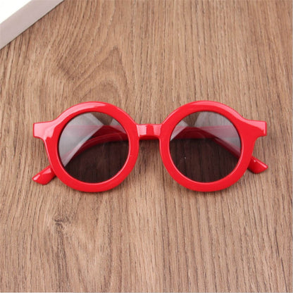 New Fashion Children's Sunglasses Infant's Retro Solid Color Ultraviolet-proof Round Convenience Glasses Eyeglass For Kids