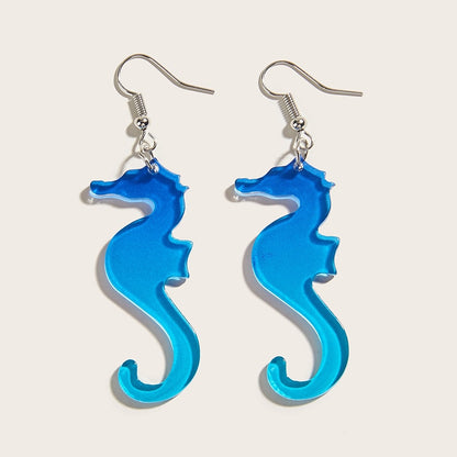 New Pattern Earring New Retro FlowerContrast Color Square Earrings Acrylic Simple Candy Color Earrings Pendientes Piercing