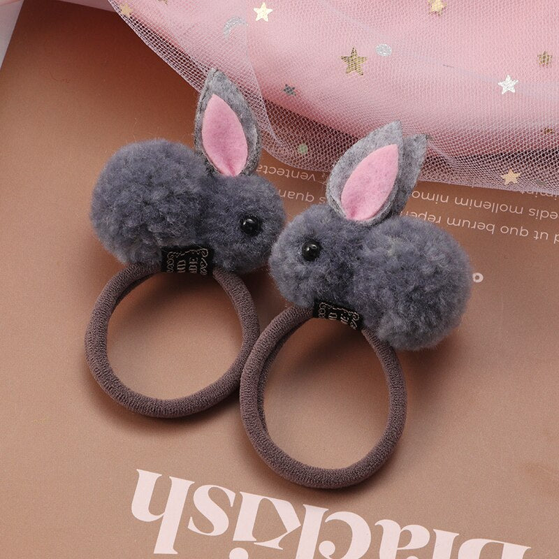 2Pcs New Cartoon Animals Hair bands Girls Nylon Elastic Rubber Band Hair Ring Headbands Cute Kids Headwear Hair accessories Gift