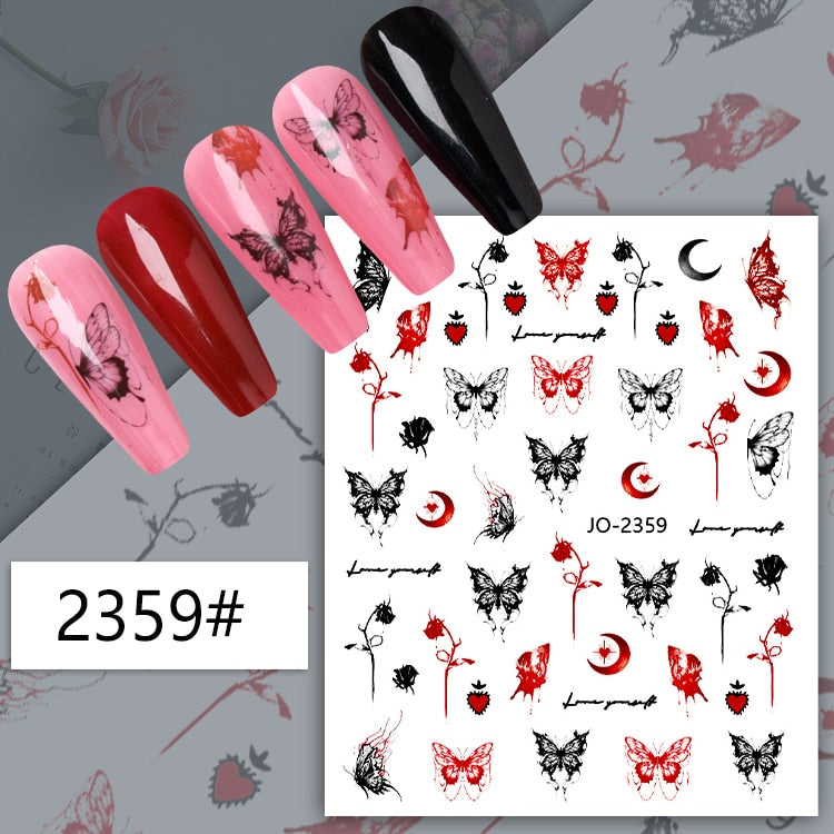 1Sheet Korean White Cloud Blue Nail Art Sticker 3D Star Moon Decal Pure Twilight Self-adhesive Manicure Slider Accessories RE#53