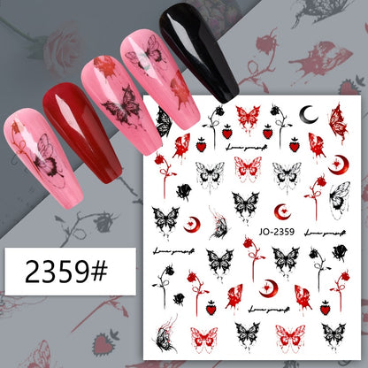1Sheet Korean White Cloud Blue Nail Art Sticker 3D Star Moon Decal Pure Twilight Self-adhesive Manicure Slider Accessories RE#53