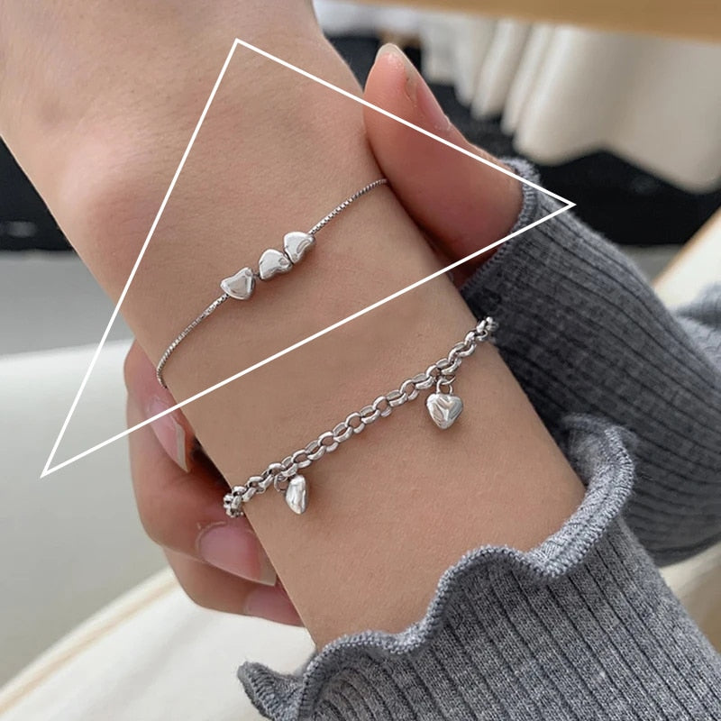 VENTFILLE 925 Sterling Silver Diamond-Studded Butterfly Bracelet Women's Fashion Temperament Flower Adjustable Bracelet